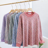 保暖内衣妈妈棉毛衫 全棉薄款 打底衫 纯棉内穿秋衣女士上衣单件大码