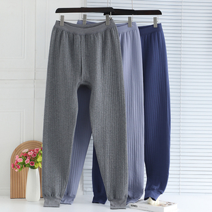 男款 加绒加厚爸爸夹棉秋裤 冬季 老人内穿棉裤 纯棉大码 老年人保暖裤