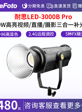 niceFoto耐思300W摄影灯直播补光灯微电影常亮柔光灯演播室200W视频灯影棚拍摄灯影视聚光打光灯LED-3000Bpro