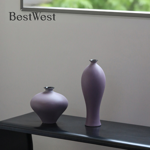 新中式宋代美学陶瓷花瓶宋式摆件客厅插花装饰花器艺术感水培器皿