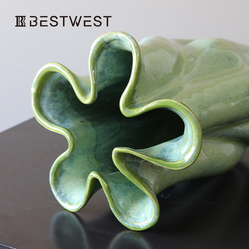 创意白菜陶瓷花瓶中古摆件复古水培插花客厅侘寂风水养鲜花艺术,家居饰品,花瓶,淘宝优惠券,粉丝福利购,淘宝优惠卷