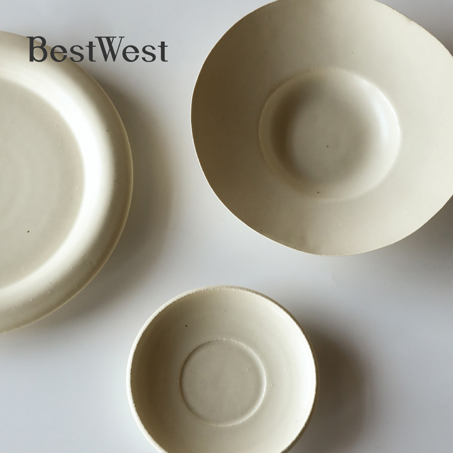 BEST WESTx阿沐 |手作陶瓷盘碗中式酒店餐具高级感家用早餐沙拉盘