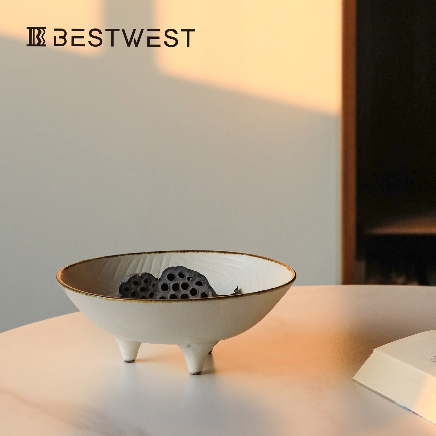 艺术感陶瓷水果盘客厅茶几家用零食干果摆放盘高颜值佛手柑托盘