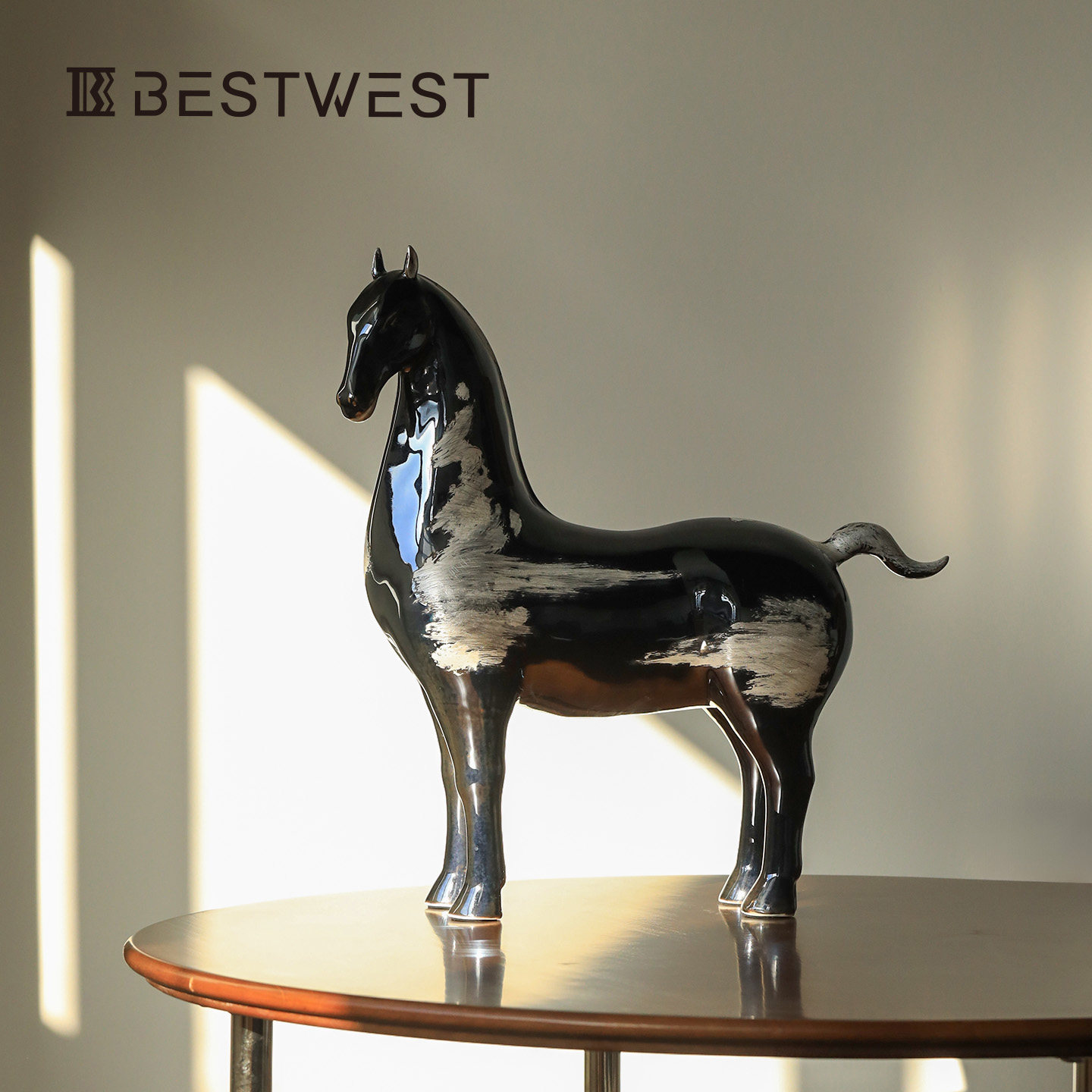 高级感陶瓷唐马摆件玄关客厅电视柜艺术感装饰家居乔迁开业礼小众,家居饰品,桌面摆件,淘宝优惠券,粉丝福利购,淘宝优惠卷