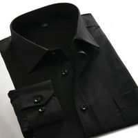Dad's new Spring and Autumn style long-sleeved sapphire blue striped men's shirt with fat and size thumbnail 2