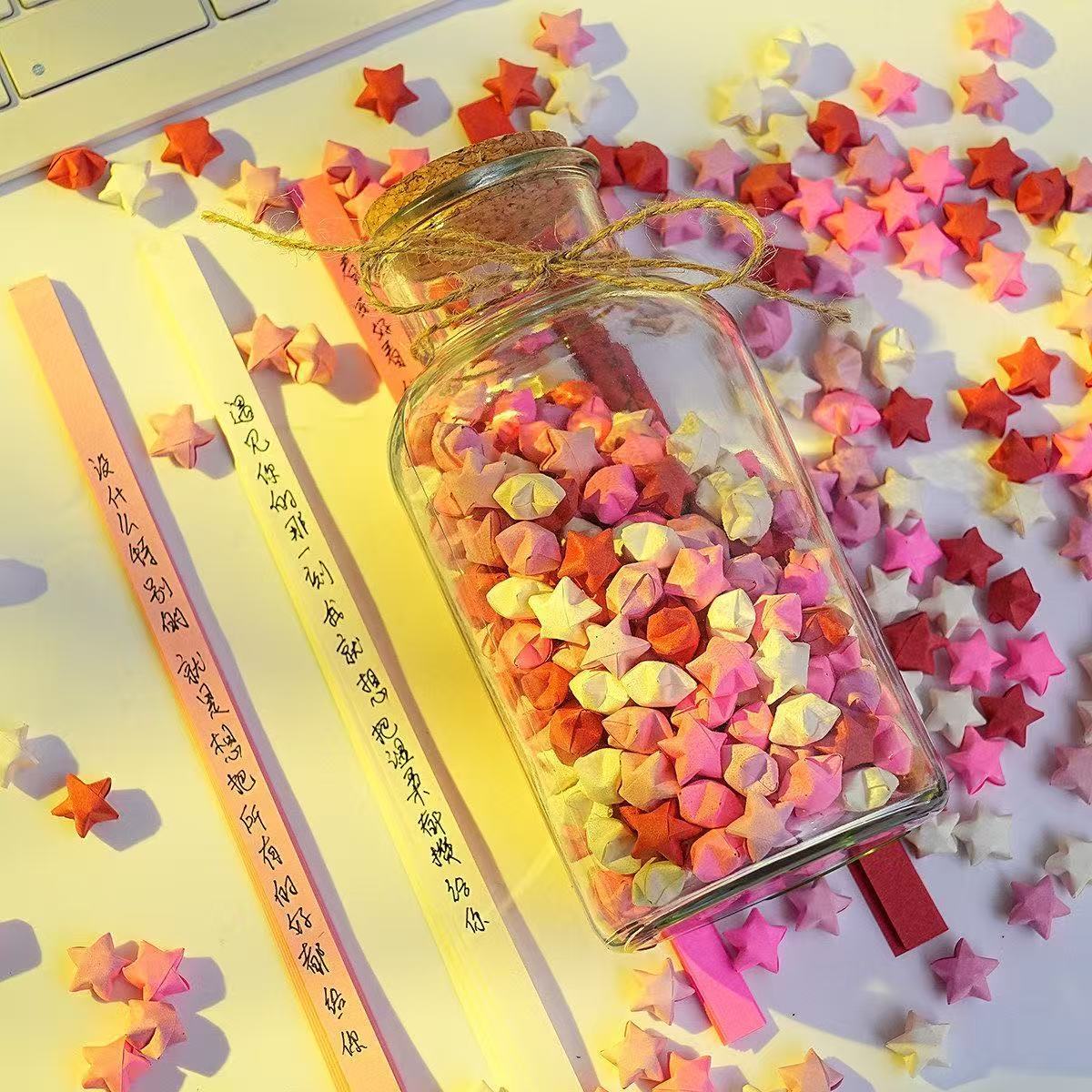 许愿瓶子玻璃瓶幸运星星罐子成品情人节送女生生日礼物情侣心愿瓶