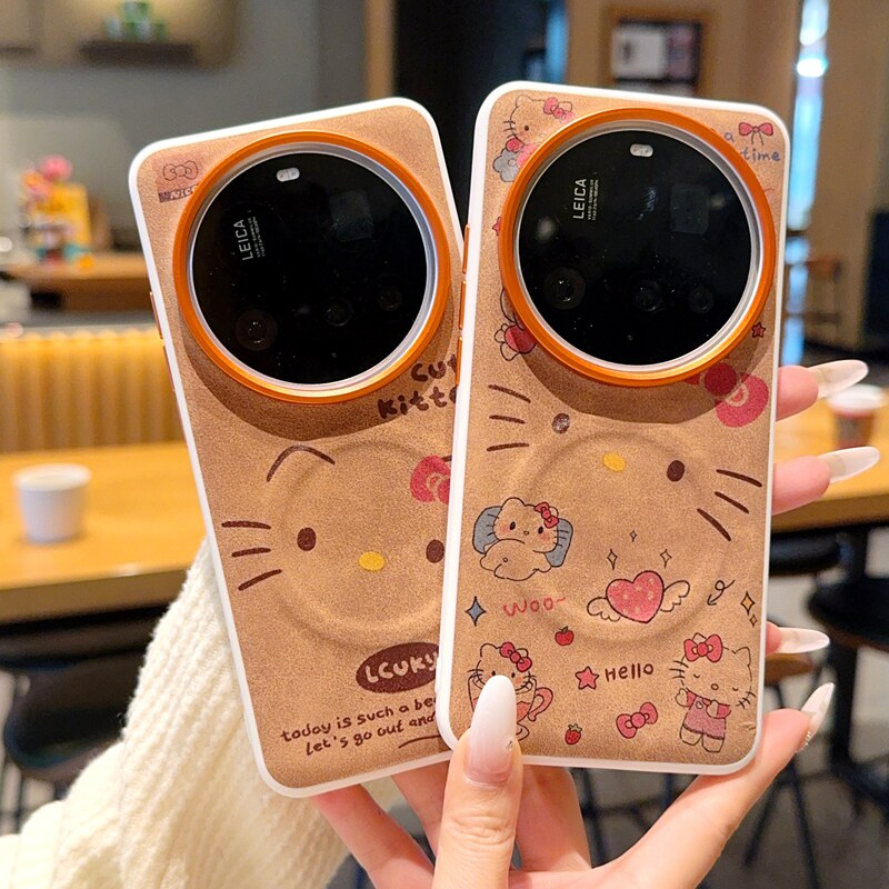 适用于小米17Ultra徕卡版手机壳磁吸17ultra新款幸运猫Xiaomi 15Ultra素皮美拉德小猫咪小米14Ultra保护套