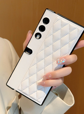 适用于荣耀V Purse手机壳时尚新款小香风VCA-AN00全包式时尚单品钱包立体菱格保护套防摔5G高档简约轻奢风女