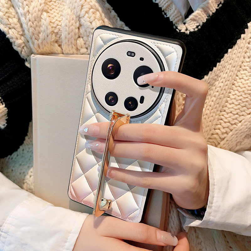 适用于小米17Ultra手机壳小香风带支架折叠小米17ultra莱卡版高级Xiaomi 15Ultra全包防摔小米17硬壳保护套