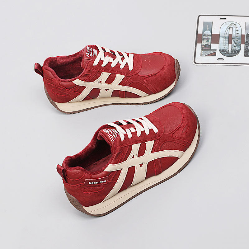 大码女鞋41-43冬棉鞋2025新款休闲德训鞋时尚加大码加绒舒适板鞋