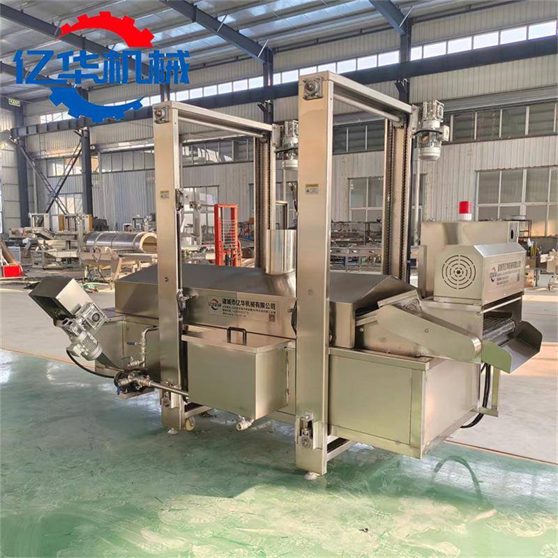 小酥肉油炸 连续式溜肉段油机炸设备 包肉油炸源机头锅厂家