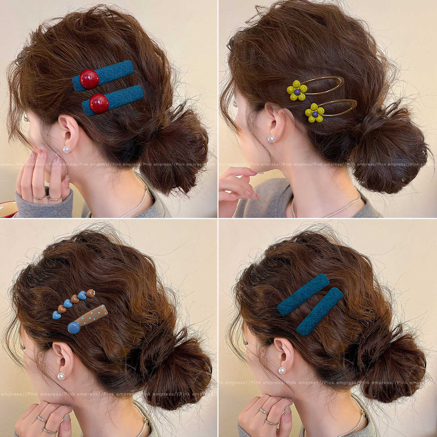 高级感复古发夹女边夹侧边刘海夹子头饰发卡少女前额无痕碎发bb夹