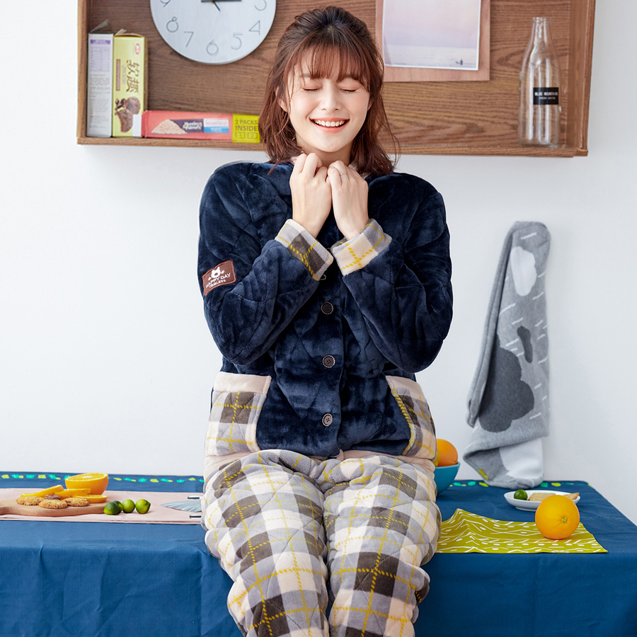 冬季夹棉家居服歌莉薇