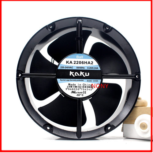 KAKU卡固 KA2206HA2 222*60mm 220V轴流风机全金属IP55 交流风扇