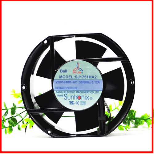 SJ1751HA2 全新台湾三巨 AC220V 172*150*51 双滚珠轴承 铝框风扇