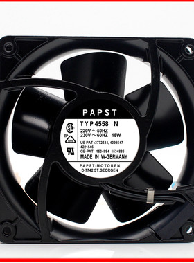 TYP4558N 220V 18W 120*120*38MM PAPST 12038 风扇 12CM 全金属