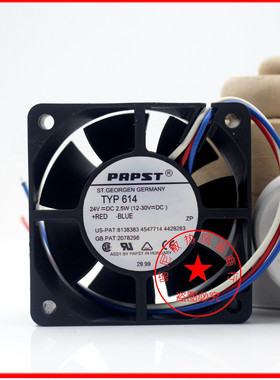 全新德国EBM-PAPST TYP 614 614R/S/H/NH 24V 60*60*25MM轴流风扇