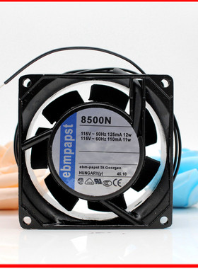 德国 EBM PAPST 8500N 8CM 8038 115V 11/12W 金属耐高温散热风扇