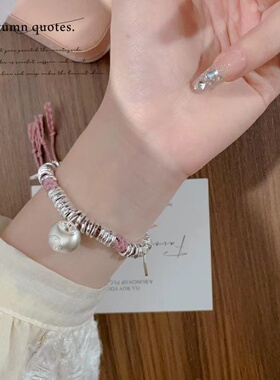 新款足钅艮小胖福盘缠手链女新中式编绳纯钅艮9.9.9手串礼物生日