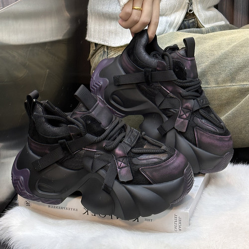 百搭真皮松糕厚底休闲运动老爹鞋