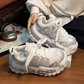 百搭小个子增高运动休闲板鞋 欧货真皮大头面包鞋 女厚底松糕老爹鞋