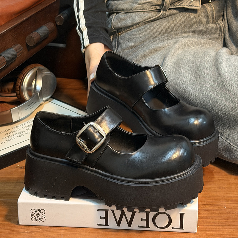 欧货真皮松糕厚底玛丽珍小皮鞋女英伦风圆头小个子增高乐福鞋单鞋,女鞋,玛丽珍鞋,淘宝优惠券,粉丝福利购,淘宝优惠卷