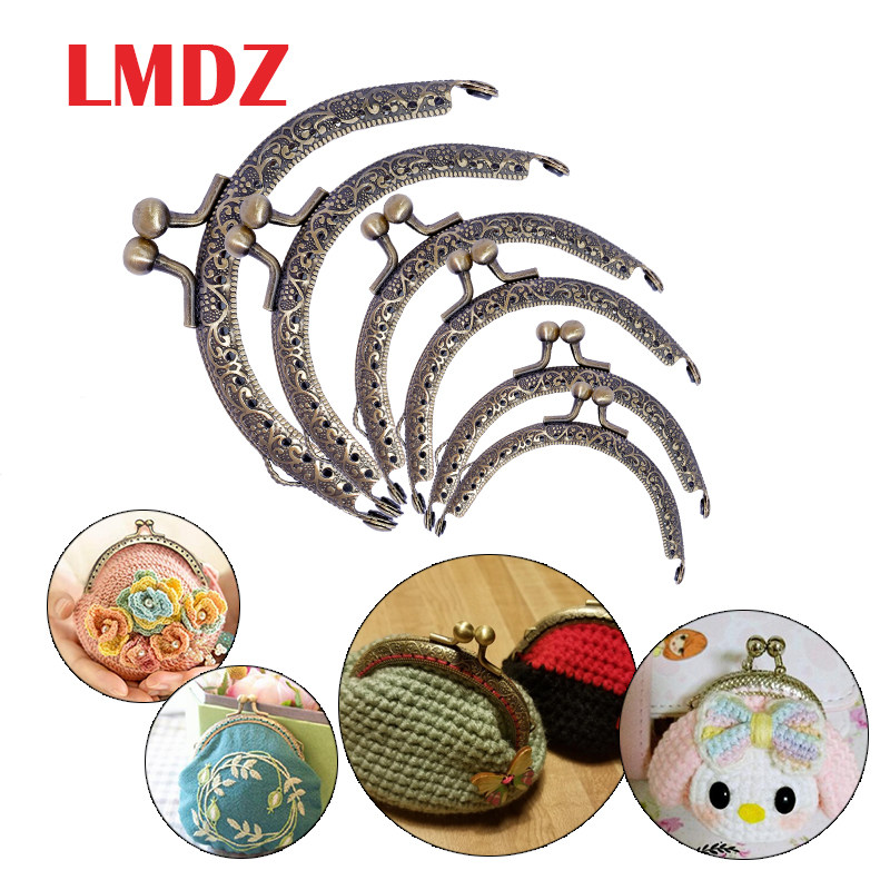 多尺寸包包口金 6.5cm~20.5cm半圆压花古铜色 DIY口金包配件