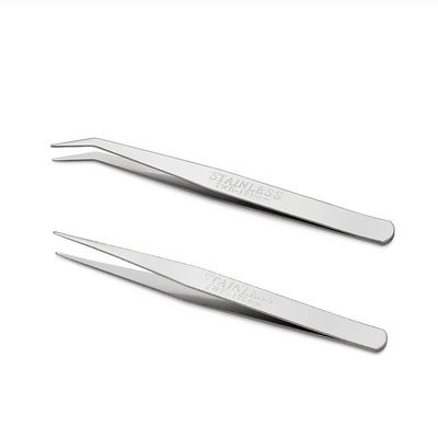 不锈钢清洁镊子弯头细尖头防静电小镊子燕窝挑毛粉刺夹维修工具