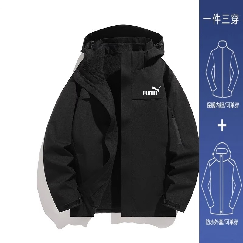 奥莱专区男女同款户外冲锋衣新款抓绒三合一外套男防风防水登山服