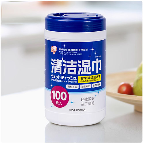 12起8.5IRIS爱丽思日本酒精20%湿巾纸消毒湿纸巾除菌湿巾100抽