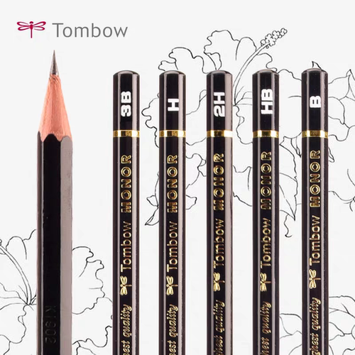 TOMBOW蜻蜓6B软芯石墨铅笔日系4B黑色铅笔MONO-RS绘画专业3支装3B