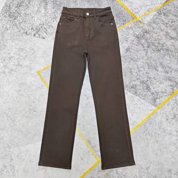 鑫淼外贸 加绒加厚烟管裤 弹力修身保暖裤 中高腰一体绒小直筒裤