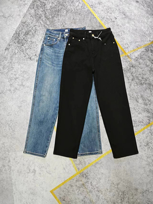 瑞典弹力高腰保暖薄绒牛仔裤