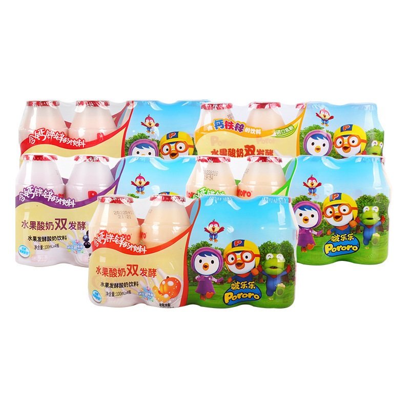 宝贝饮品 啵乐乐pororo乳酸菌饮品100ml*4瓶/板