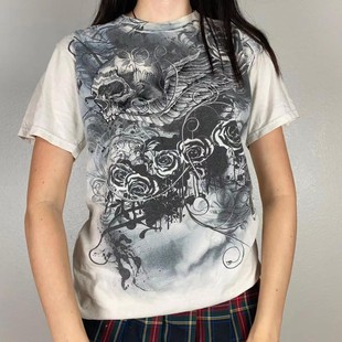 Personalized printed short-sleeved T-shirt 哥特风个性短袖T恤