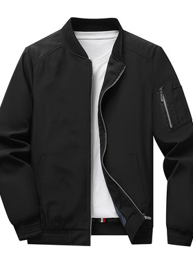 Men's coat baseball jacket男士韩版外套纯色立领长袖棒球服夹克