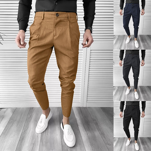 Solid color casual pants for men商务男士纯色休闲裤子正装长裤