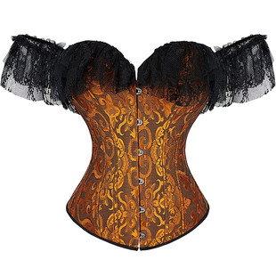 塑身衣宫廷胸衣束身上衣蕾丝 Short sleeve shapewear corset top