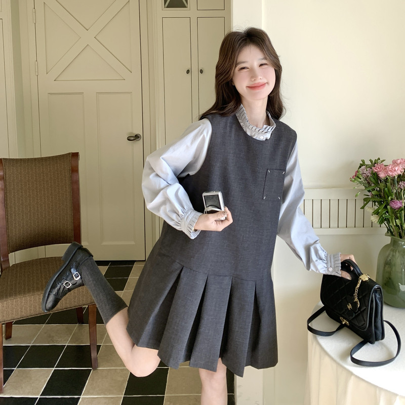 【新品】26春新款学院风衬衫背心裙套装2C251-9663-P185-K298,女装套装/套裙,2C251