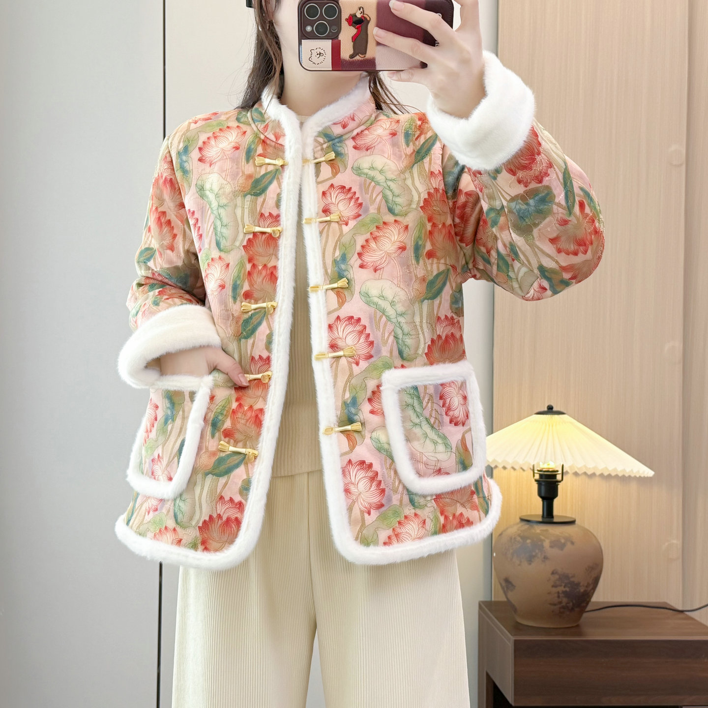 新中式国风盘扣加绒加厚棉服