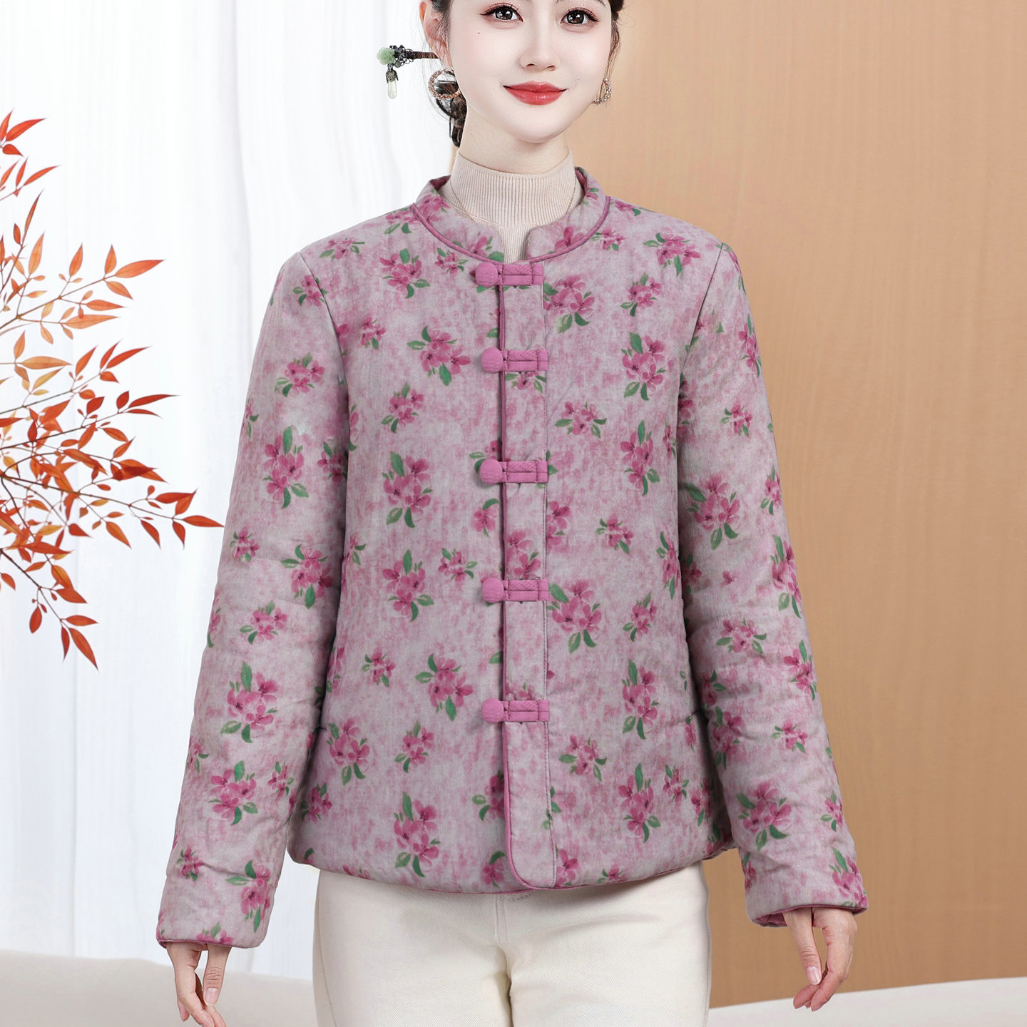 中式国风盘扣加厚保暖棉服