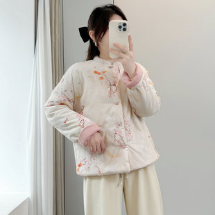 复古盘扣宽松显瘦小棉袄外套 新款 新中式 国风双面穿棉服女2025冬季