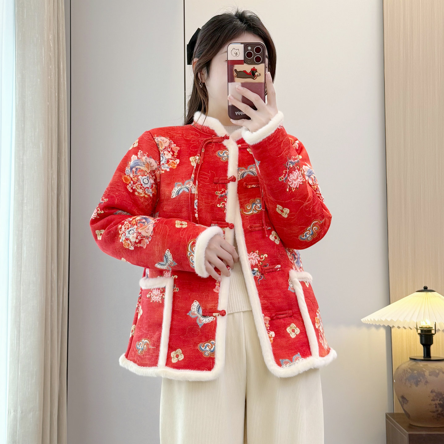 新中式国风加绒加厚保暖棉衣外套
