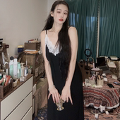 睡裙战袍爆款 显瘦夏季 2025女性感蕾丝美背纯欲吊带睡衣 带胸垫