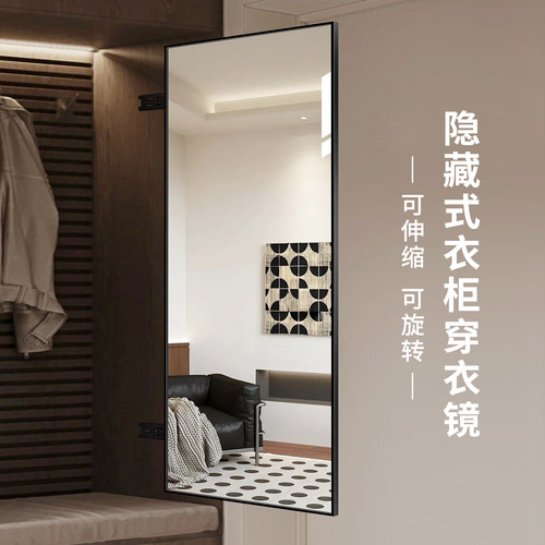衣柜推拉全身镜家用内装抽拉隐形