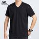 修身 半袖 港风运动基础款 T恤男纯棉重磅宽松打底衫 上衣 V领短袖 夏季