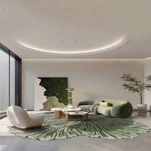 家用大平层不规则现代简约客厅地毯异形高级轻奢卧室床边毯氛围感