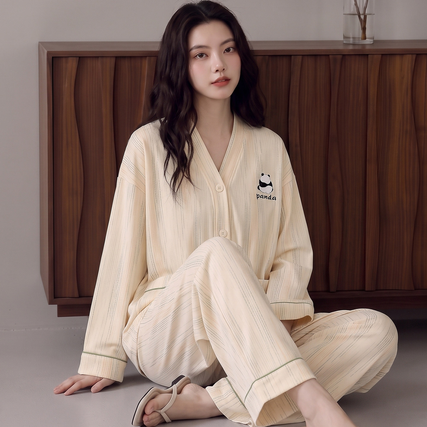 卡之恋女士纯棉睡衣春秋长袖长裤图片