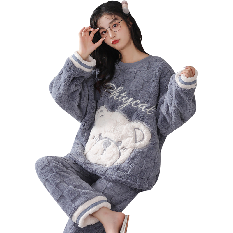 卡之恋睡衣女士秋冬季珊瑚绒