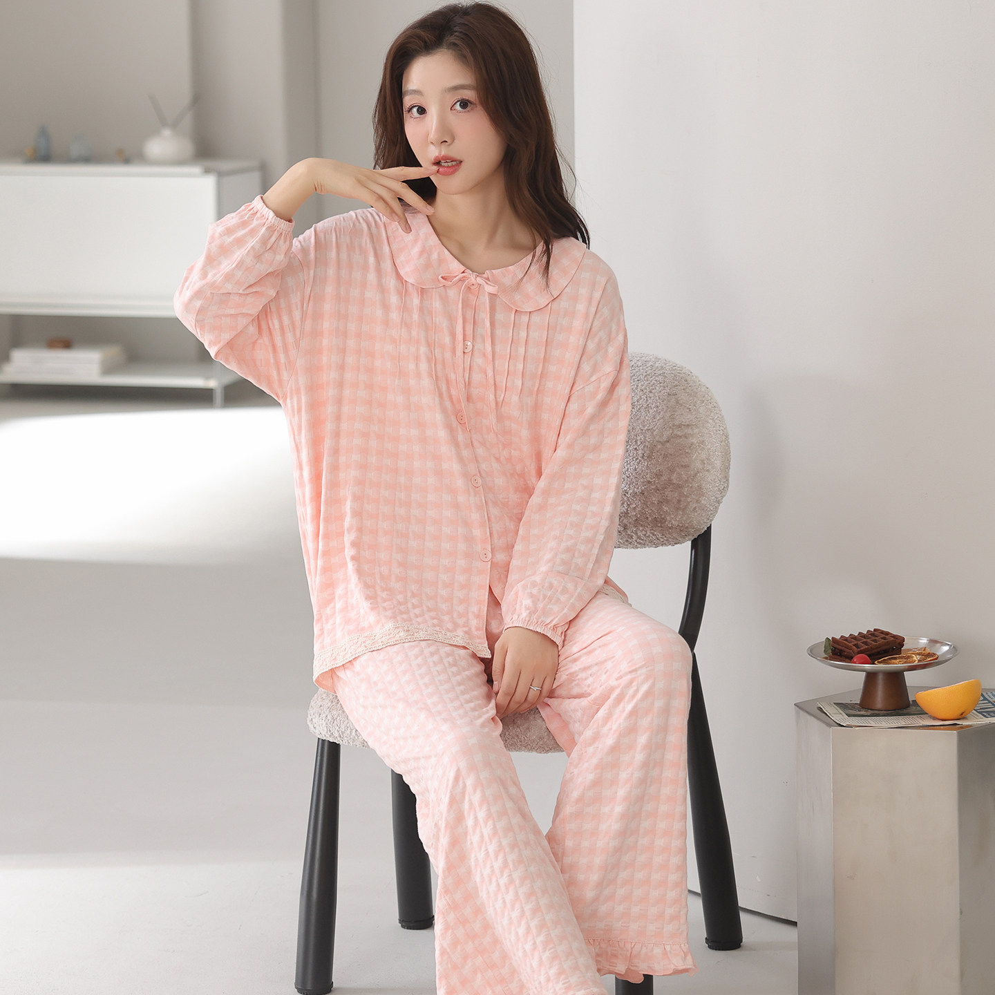 卡之恋女士莫代尔睡衣春秋长袖